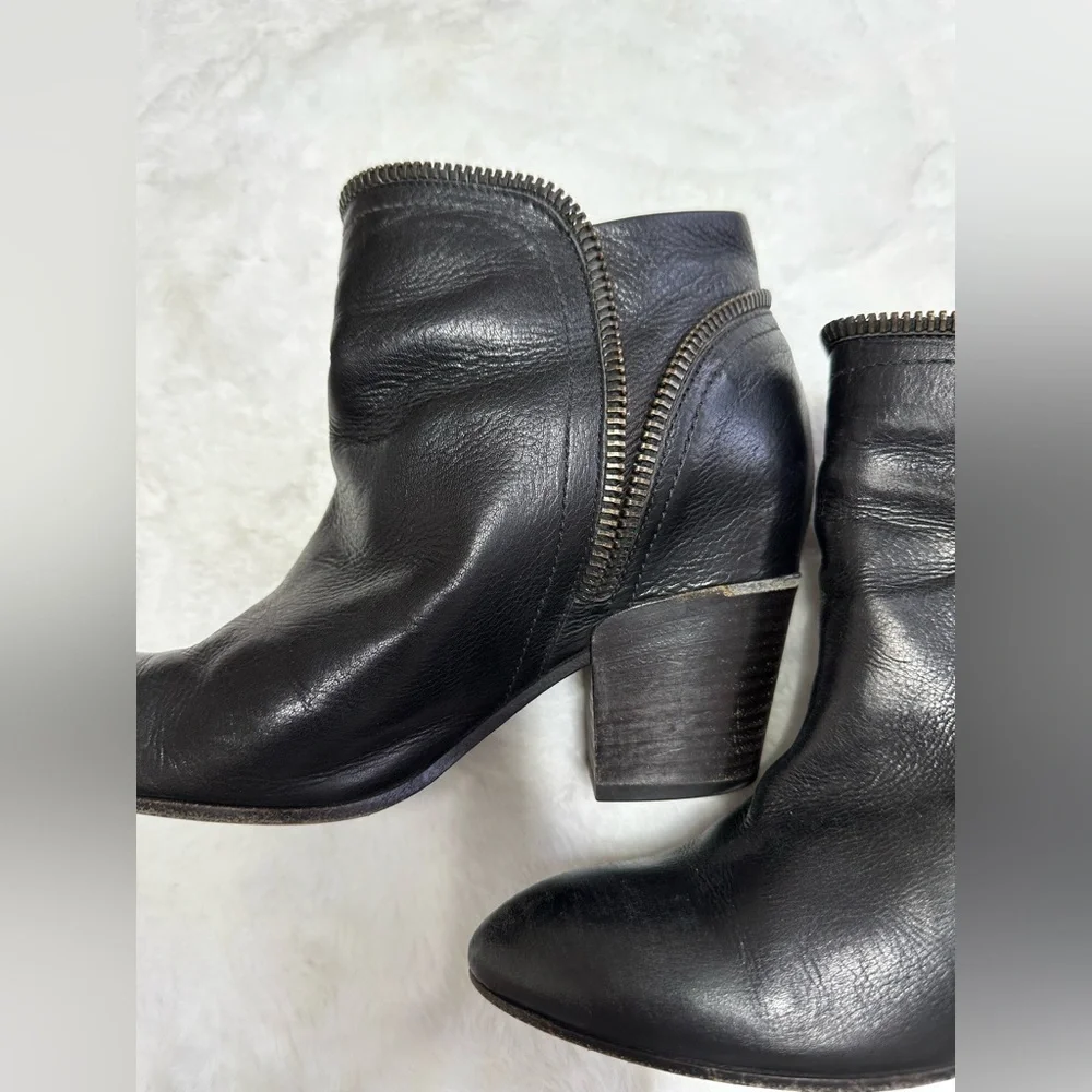 Black Leather Ankle Boots